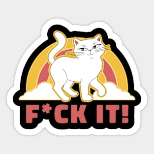 Funny White Cat Sayings Sticker